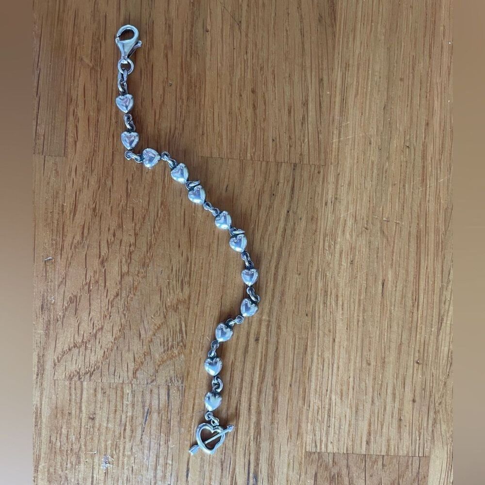 Dobbs Sterling Silver 925 Puffy Heart Link Bracelet Made in Italy